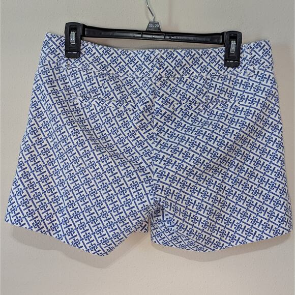 The Limited Blue & White Patterned Flat Front Preppy Chino Shorts Size 4 - Picture 3 of 8